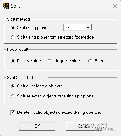 按特定平面 Split 剖切后的实体效果