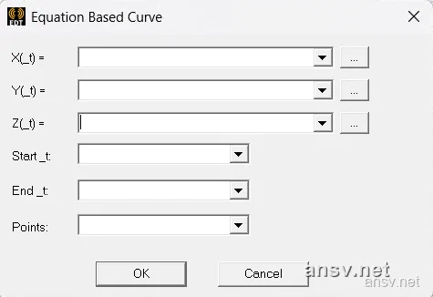 Equation Based Curve 空白对话框