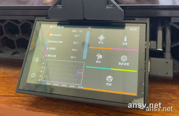 安装 KlipperScreen 后的 Voron 2.4 电容触摸屏实机运行效果