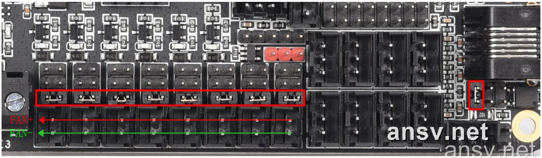 24V 风扇与接近开关跳线主板实物图