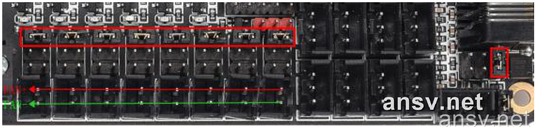 5V 风扇与接近开关跳线主板实物图