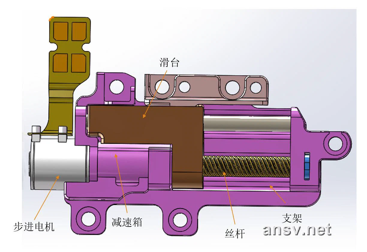 图7：升降执行器机构精密注塑行星减速系统3D模型